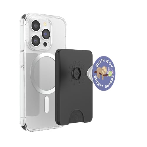 Sloth is my spirit animal cell phone grip holder sloth lover PopSockets PopWallet for MagSafe - style: Magnetic PopWallet