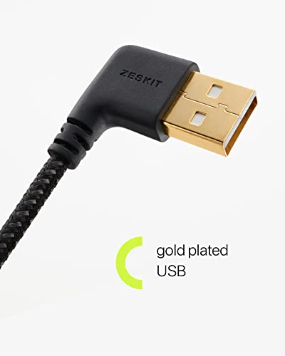 Zeskit USB to Lightning Cable MFi Certified (Short 10cm inch Braided) L Shape Right Angle, Compatible with Apple iPhone iPad AirPods for CarPlay Charging & Sync DJI Head-Fi Amp DAC Power Bank Charger