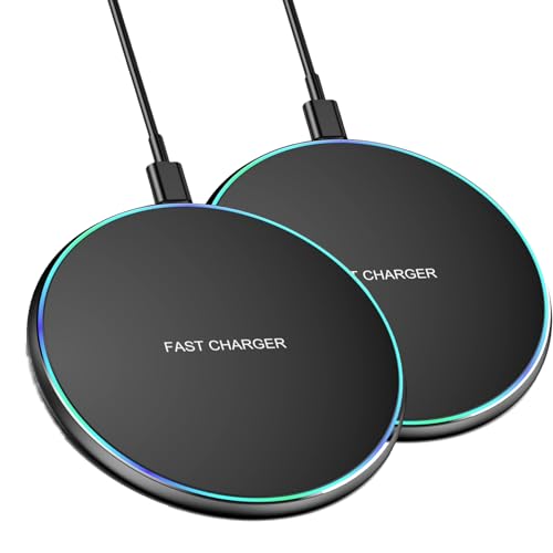 Fast Wireless Charger 2-Pack, 15W Wireless Charging Pad Compatible with iPhone 16/15/14/13/12 Pro Max SE XR AirPods, Samsung Galaxy S24/S23/S22/S21 Note Pixel LG