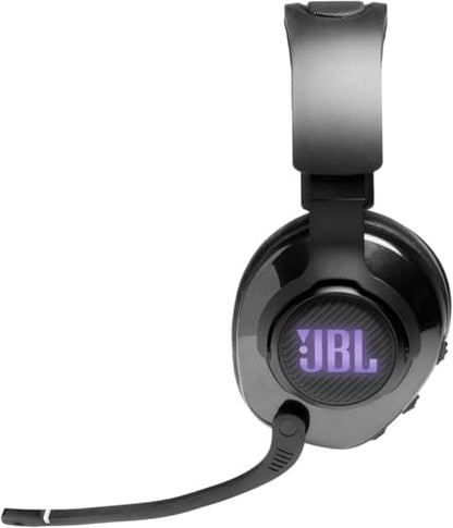JBL Quantum 400 - Wired over-ear gaming headset with game-chat balance dial, JBL QuantumSURROUND and DTS, Voice focus directional flip-up mic and memory foam ear cushions (Black) - size: One Size