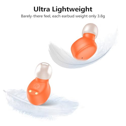 kurdene Wireless Earbuds Bluetooth 5.3 Light Weight in Ear Headphones - color: Orange