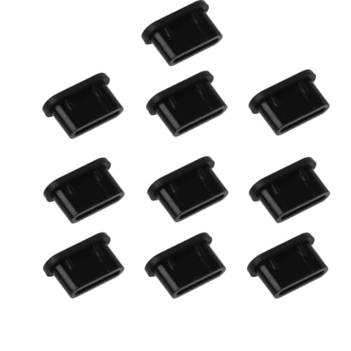 10Pcs Black Type-C Dust Plug Smart Phone Accessories, USB Charging Port Protector Silicone Cover Maintenance, Upkeep and Repairs