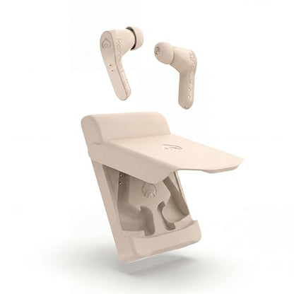 Magnetic Wireless Earbuds, Sticks to MagSafe iPhone, Warm Cream - color: Warm Cream