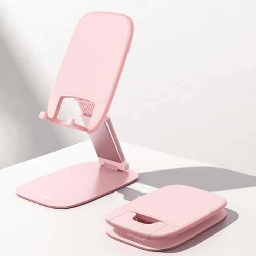 Lamicall Foldable Ultra-Thin Phone Holder, Pink Desk Accessories for Women - color: C-Pink