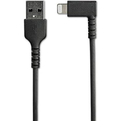 StarTech 3.3ft/1m Angled USB-A to Lightning Cable, Black (RUSBLTMM1MBR) - color: Black, size: 1m