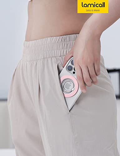 Lamicall Magnetic Phone Grip for MagSafe Accessories, Strong Magnet Ring - color: Pastel Pink