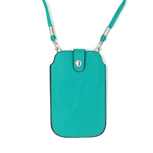 Tapp Collections Leather Neck Pouch for Phone (Style 2) - Aqua - color: Aqua
