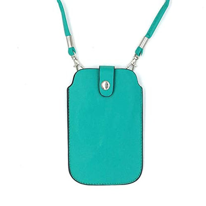 Tapp Collections Leather Neck Pouch for Phone (Style 2) - Aqua - color: Aqua
