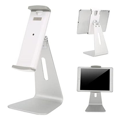 Cell Phone Stand Adjustable Rotating Aluminum Alloy Tablet Holder with Silicone Anti Skid Design for Office Desk Cable Management 11.8 x 5.4 x 5.4in