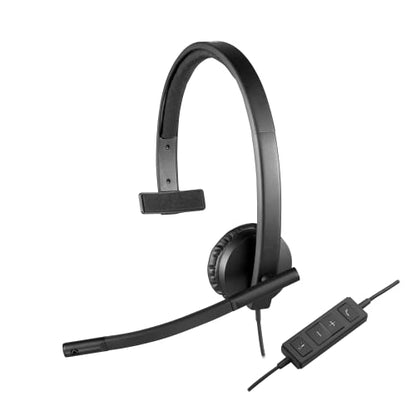 Logitech H570e Wired Headset Mono Headphones with Noise Cancelling - Black - size: UC, style: Mono