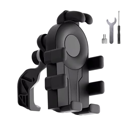 Motorcycle Phone Holder with Vibrations Dampener Nonslip Mount Handlebar Cellphone Mount - color: Black rear view mirr