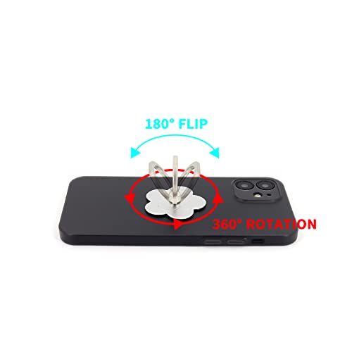 LaMignonne Cell Phone Ring Holder Flower Finger Ring Grip Stand 360° Rotation 180° Flip Universal Kickstand Compatible with All Smartphones (Silver Gray) - color: Silver Gray