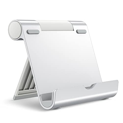 JETech Foldable Tablet Stand for 4-11" Tablets and Phones, Silver - color: Silver