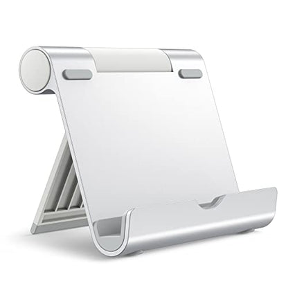 JETech Foldable Tablet Stand for 4-11" Tablets and Phones, Silver - color: Silver