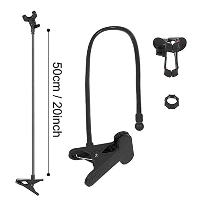 ITART Plastic Flexible Long Arms Gooseneck Clip Clamp Stand Universal Cell Phone Holder - Black - color: Black