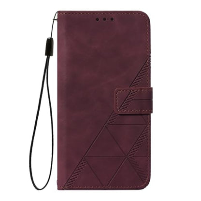 Faux Leather Flip Wallet Case for Motorola Moto G75, YBS WineRed | Card Slots Storage, Magnetic Closure, Hands-Free Kickstand, RFID Blocking, Precise Cutouts - color: Wine red