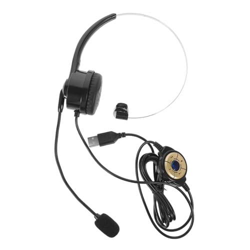 Mikikit Single Ear Headset with Microphone Comfortable Wired Business Headset for Calls Noise Reduction Technology for Gaming and Professional Use Durable Design