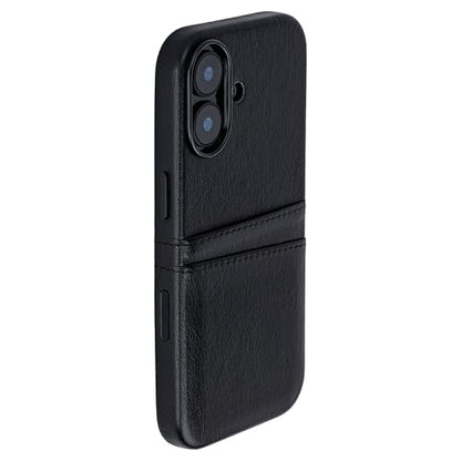Dockem Card Case for iPhone 17 with Magnetic Mounting Plate, Camera Control Button, Wallet with 2 Holder Slots: M2 Exec Premium Synthetic Leather (Black) - color: Black, size: 17