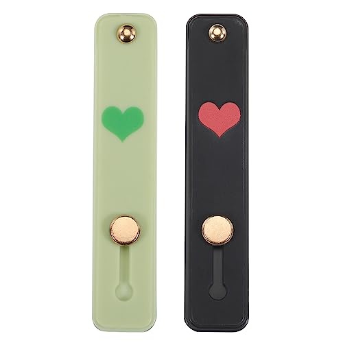 MECCANIXITY 2 Pcs Phone Loop Finger Holder Silicone Phone Strap Grip Holder Cell Phone Grip Stand for Most Smartphones Black,Bright Green - color: Black,Bright Green