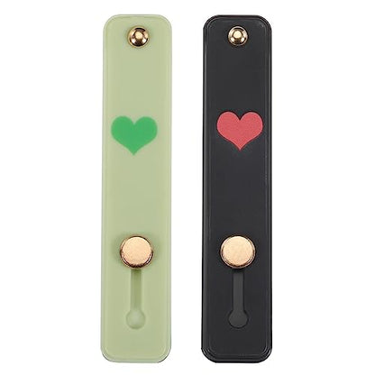 MECCANIXITY 2 Pcs Phone Loop Finger Holder Silicone Phone Strap Grip Holder Cell Phone Grip Stand for Most Smartphones Black,Bright Green - color: Black,Bright Green