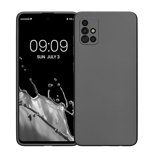 kwmobile Case Compatible with Samsung Galaxy A51 Case -Soft TPU Back Phone Cover - with Metallic Look - Metallic Grey - color: Metallic Grey, size: Galaxy A51