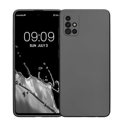 kwmobile Case Compatible with Samsung Galaxy A51 Case -Soft TPU Back Phone Cover - with Metallic Look - Metallic Grey - color: Metallic Grey, size: Galaxy A51