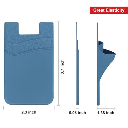 Senose Phone Wallet, Phone Card Holder Stick On Silicone Credit Card Holder - color: Blue+Sierra+Navy+Black+White
