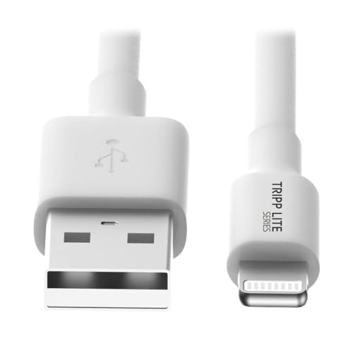 TRIPP LITE USB-A to Lightning Charging & Data Cable, MFi Certified for Apple iPhone, iPad & iPod - White, 3 Feet / 1 Meter, 2-Year Warranty (M100-003-WH) - color: White, size: 3 ft.