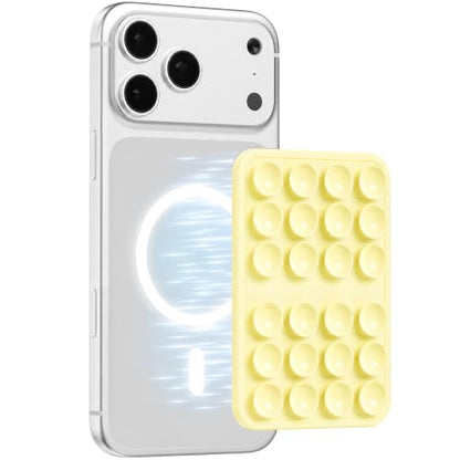 2026 Upgraded Magnetic Suction Sticky Phone Grip for Magsafe, Baby Yellow - color: Baby Yellow