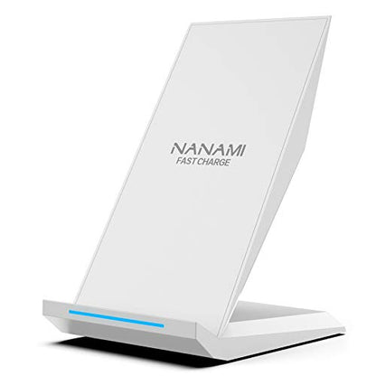 NANAMI Fast Wireless Charger - Charging Stand 7.5W Compatible with iPhone 18 Pro/18 Pro Max/17/17 Pro/17 Pro Max/16/15/14/13/12, 10W Phone Charger Dock for Samsung Galaxy S26/S26+/S25/S24/S23/S22 - color: Elegant White