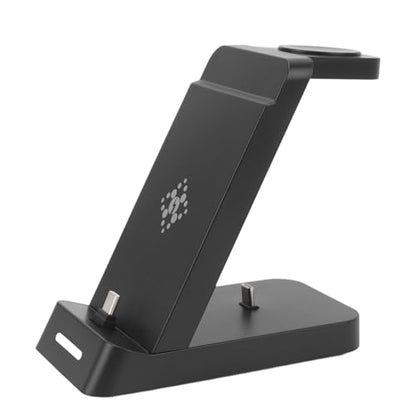 Naroote 3 in 1 Charging Station, Foldable Travel Wireless Charger Stand with Phone Holder, for Watch 6 5 4 Buds Pro (Black)