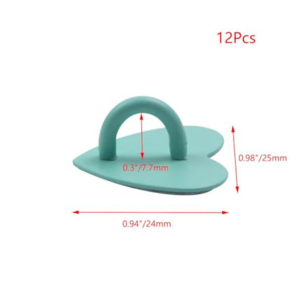 12Pcs Phone Charm Hook Adhesive (Heart Shaped, Light Green) - color: Light Green