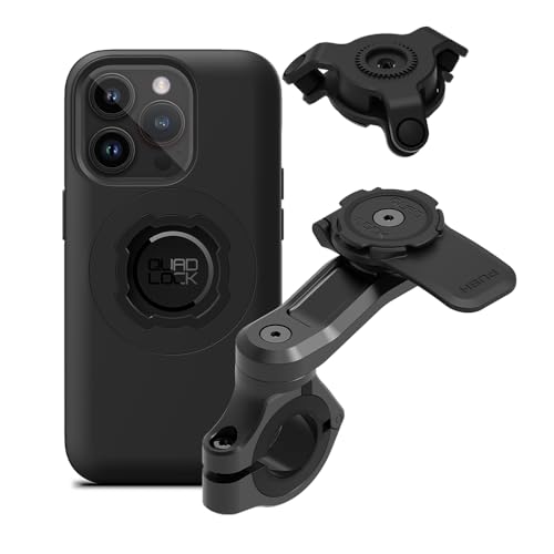 Quad Lock Motorcycle Handlebar Mount PRO Kit with Vibration Dampener and MAG Phone Case for iPhone 14 Pro - size: iPhone 14 Pro