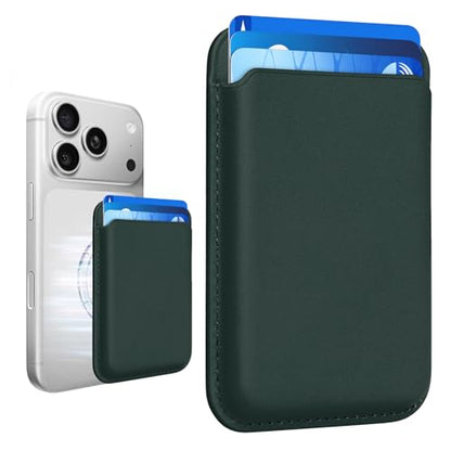 Magnetic Wallet Cell Phone Card Holder for Phone Case with Mag-Safe - color: Deep Green, size: 1 Pack
