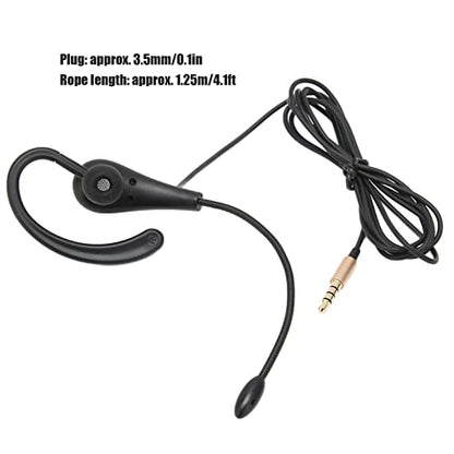 Call Center Headset Ear Hook Single Sided 3.5mm Customer Service Headphone with Microphone for Laptop Mobile Phones, Call Center Wired Headset USB for PC/Laptop/Skype/Computer