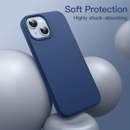 JETech Silicone Case for iPhone 14, Cobalt Blue | Silky Soft Touch, Shockproof Protection, Scratch Resistant, Microfiber Lining - color: Cobalt Blue, size: iPhone 14