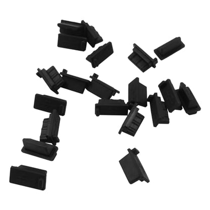 Jiozermi Black Silicone USB A Female Anti Dust Plug, 20 Pcs - color: Black
