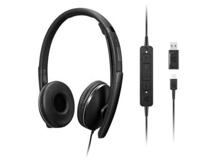 Lenovo Wired ANC Headset Gen 2 (Teams) with Active Noise Cancellation, EPOS BrainAdapt & ActiveGard Tech, Lightweight, USB-C, Plug-and-Play, Zoom Certified, Customizable, Hearing Protection - style: Wired ANC Gen 2 (Teams)