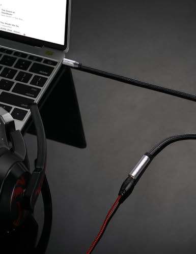 Headphone Extension Cable, DUKABEL 3.5mm TRRS Mic-Supported Extender -4Feet - color: Grey, size: (4 Feet / 1.2 Meters)