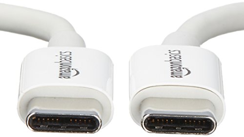 Amazon Basics USB-C to USB-C Cable, 6 Foot | 480Mbps Speed | USB-IF Certified | White | Pack of 2 - color: Blanco, size: 6-Foot (Pack of 2)