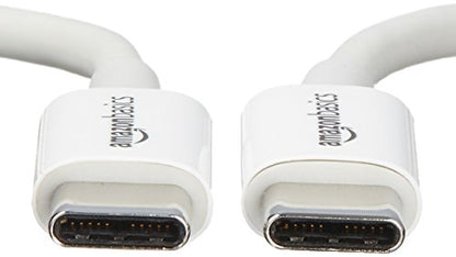 Amazon Basics USB-C to USB-C Cable, 6 Foot | 480Mbps Speed | USB-IF Certified | White | Pack of 2 - color: Blanco, size: 6-Foot (Pack of 2)