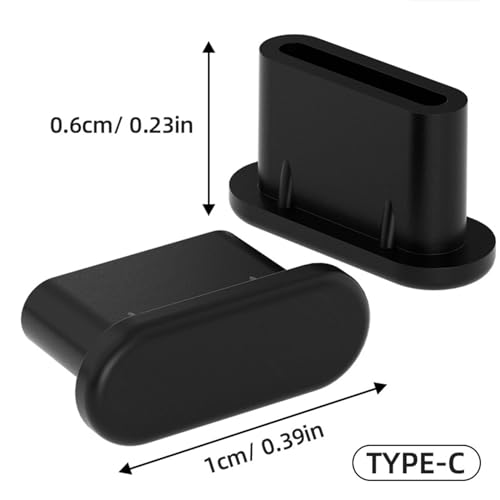 200PCS Type C Anti Dust Plugs USB C Dust Cover Silicone Type C Charging Port Plug Anti Dust Cover Compatible with Type-C Interface, Such as Smartphones Tablets, Mobile Power Supplies
