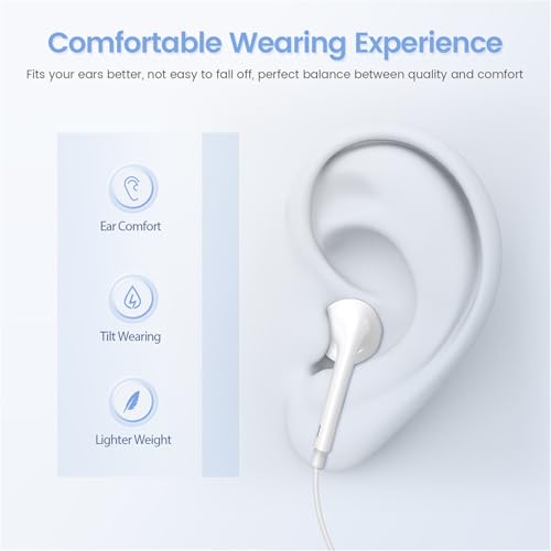 2 Pack USB C Headphones for iPhone 17 with Microphone & Remote Control