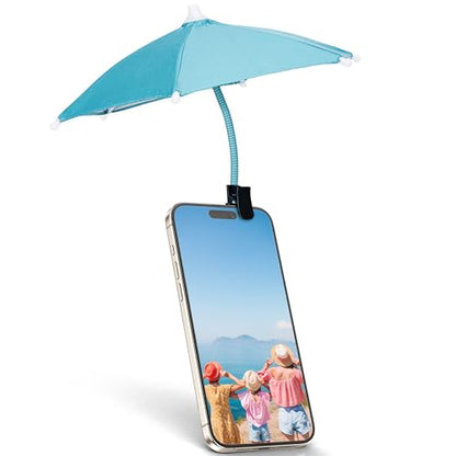 Phone Umbrella for Sun, Clip-On Phone Sun Shade, Universal Fit - color: Blue