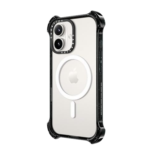 CASETiFY for iPhone 16 Case - Bounce Compatible with MagSafe Clear Black | Shockproof | 21.3 ft. 6X Military Grade Drop Protection | Black - color: Clear Black, size: Iphone 16 (6.1")