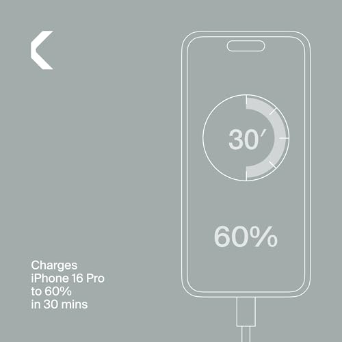 CLEMM Core USB-C Charger Block Power Adapter for iPhone 17/16/15/14/13/12/11/X, Galaxy S24 Ultra/S23 35W Max Output Fast Charging, Foldable, GaN, PPS, 3.0, 1 Port, Compact Sleek Design, Gray