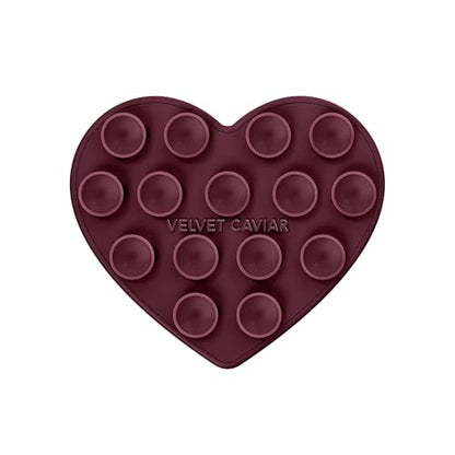 Velvet Caviar Suction Cup Phone Case Mount Compatible with MagSafe Devices Only - Magnetic Silicone Sticky Phone Grip Holder for iPhone Back of Phone - Mirror Gripper (Burgundy Heart 2.0) - color: Burgundy Heart 2.0