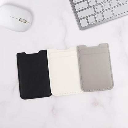 Fulgamo Phone Wallet Stick on,Card Holder for Phone Case,Phone Card Holder - color: White,Grey,Black