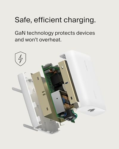 Belkin 200W 4-Port GaN USB C Charger Block, Fast Charging for MacBook - color: White