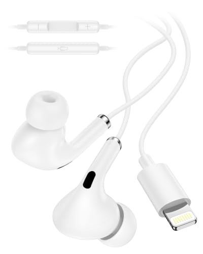 Wired Lightning Ear Buds for iPhone 14 13, Apple Pods Headphones Earphones - color: White